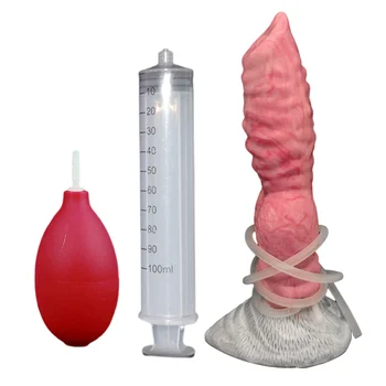 Squirt Enorme Nó Vibrador de Silicone Ejaculação, o Pênis com ventosa Brinquedos Sexuais