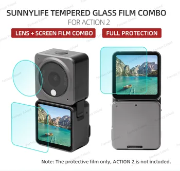 Sunnylife OA2-BHM DJI ACÇÃO2 Temperado de filme Lentes de proteção temperado de cinema Exibição do filme protetor HD à prova de explosão filme