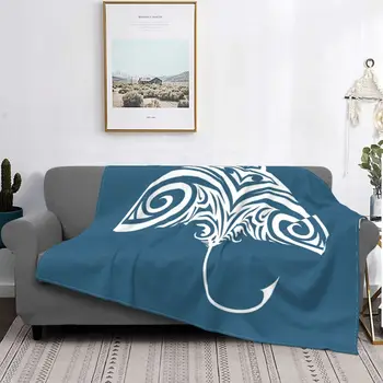 Tatuagem Tribal Polinésia Stingray Cobertores de Lã Multi-função de Jogar Manta de Sofá Jogar Manta de Sofá Cama de Viagem Lança