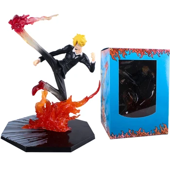 Um Pedaço de Anime Figura de Ação Fantasia Sanji Diable Jambe GK Mangá Estátua Demônio do Vento Perna Chutando Sanji Estatueta de PVC Colecionáveis