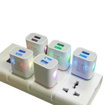 USB de Parede, Carregadores de Dupla Universal LED de Alto desempenho de Carregamento da Cabeça Longa Vida Adaptador de Energia para a Empresa Usando Acessórios azul