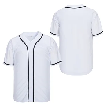 VERSO de beisebol jersey camisa Branca Exterior sportswear Bordado de costura Hip-hop cultura de Rua terno de suor Aceitar-custom