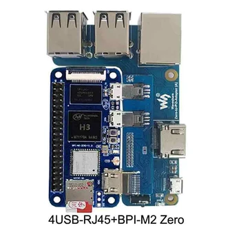 Waveshare Zero Para Pi3 Adaptador+Conselho de Desenvolvimento do Kit Com Porta Ethernet RJ45 4USB HUB Para a Banana Pi BPI-M2 Zero Conselho de Desenvolvimento