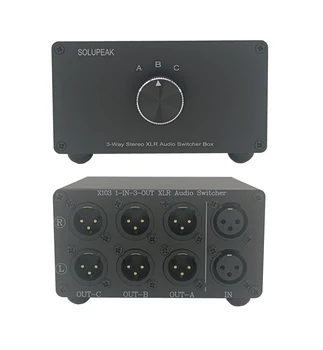 X103 Aparelhagem hi-fi Fontes de Sinais, Seletor de 3-em-1-Out XLR Saldo de Áudio Estéreo Interruptor de 3 Maneiras Switcher Passivo Seletor