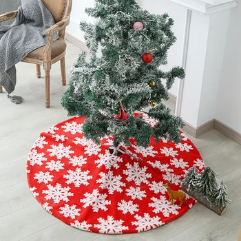 Árvore de natal Saia Jacquard floco de Neve do Luxuoso Árvore de Natal de Baixo do Avental de Férias Vermelho Cinzento 90 cm 120 cm Em Decorações do Partido 2021